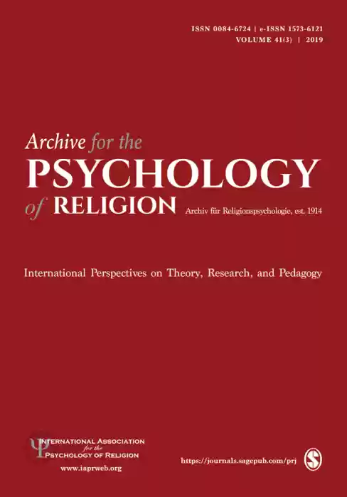 Archive for the Psychology of Religion/Archiv fÃ¼r Religionspsychologie Journal Subscription