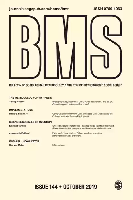 BMS: Bulletin of Sociological Methodology/Bulletin de MÃ©thodologie Sociologique Journal Subscription