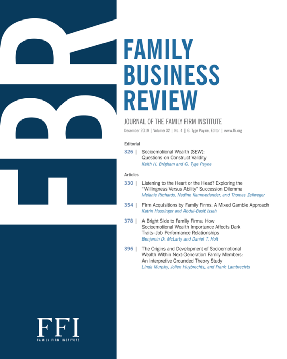 literature review about family business