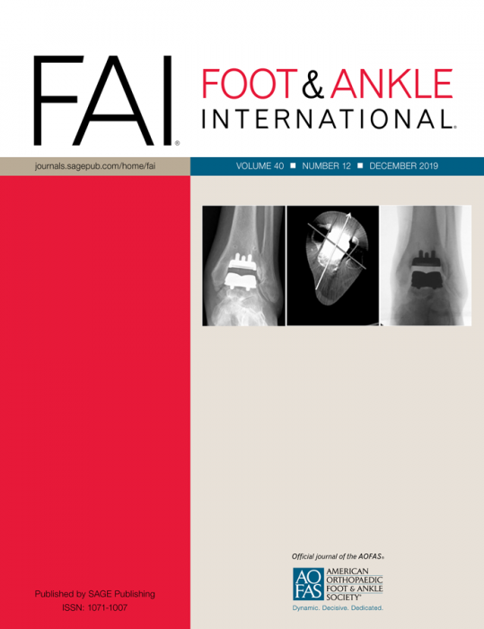 Buy Foot And Ankle International Journal Subscription Sage Publications