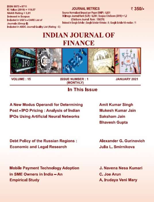 INDIAN JOURNAL OF FINANCE Journal Subscription