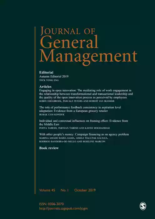 Journal of General Management Journal Subscription